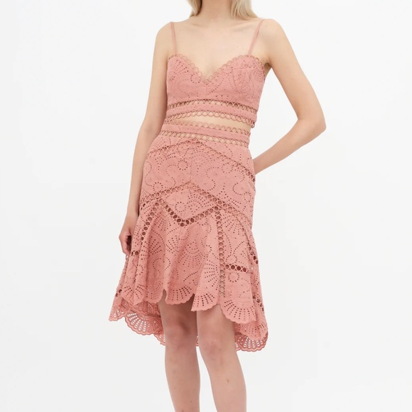 Lace eyelet halter and skirt - Picture 3 of 5